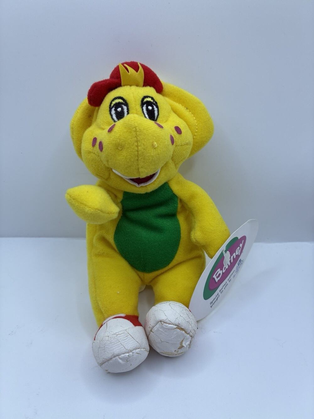 Barney BJ Plush 7” Luvs Special Limited Edition 2000 Lyons Yellow Dinosaur NWT